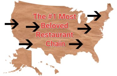 Map of the United States with arrows in various regions. "The #1 Most Beloved Restaurant Chain"