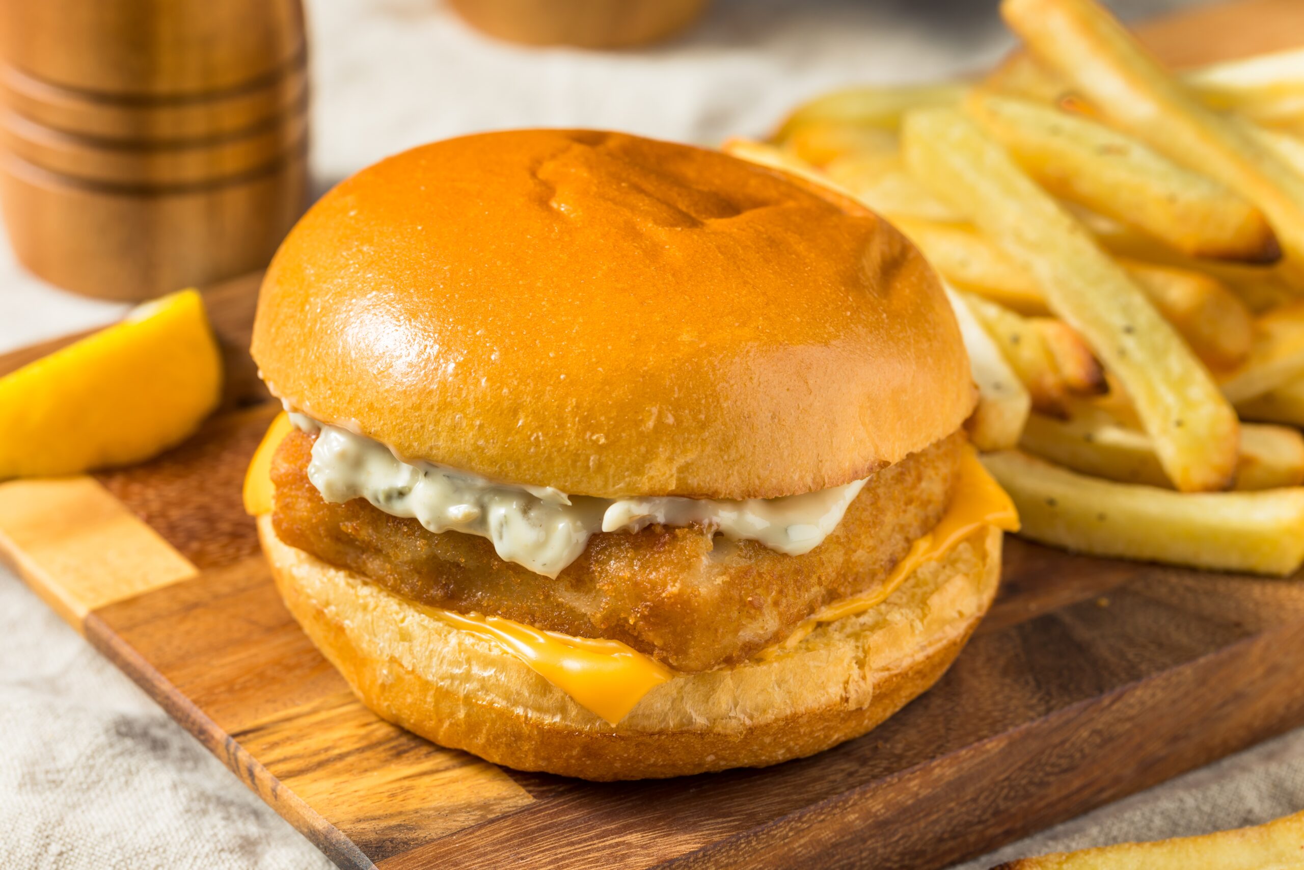Flounder fish sandwich