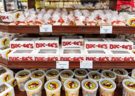 Buc-ee's fudge on three shelves