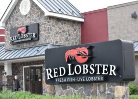 Red Lobster restaurant and sign as seen from the side