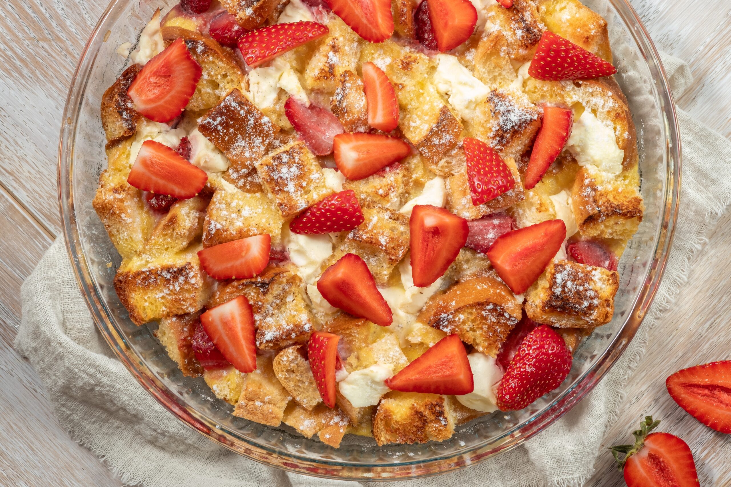 #1: Fresh strawberry French toast bake