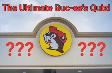 Buc-ee's sign with "The Ultimate Buc-ee's Quiz" and question marks