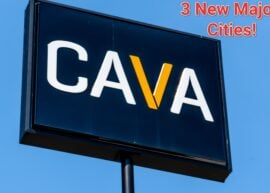 "3 New Major Cities!" and a Cava sign.