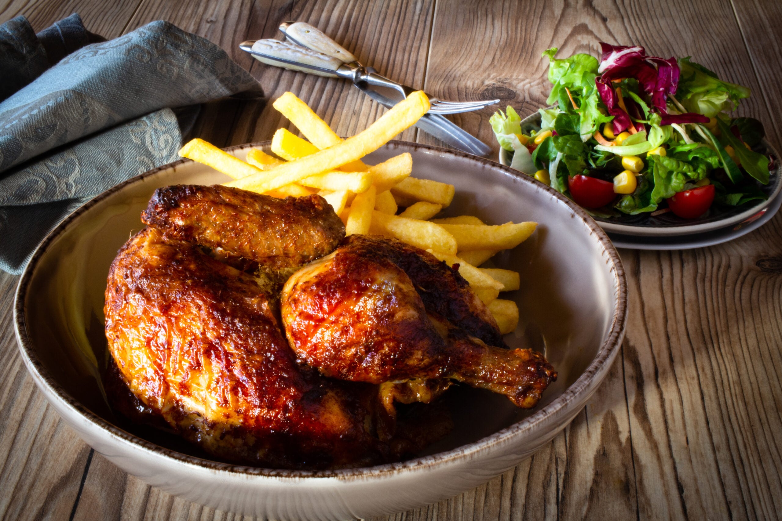 Oven roasted half chicken