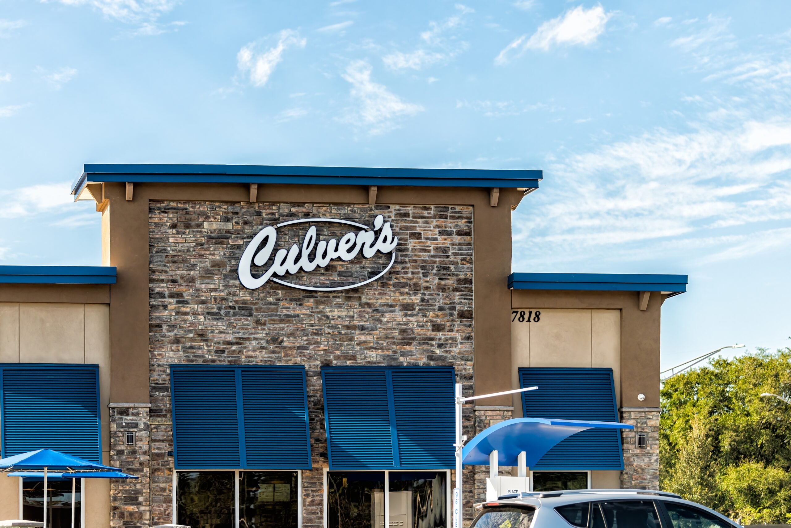 Culver’s restaurant sign on a building