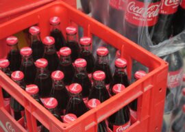 Bottles of Coca-Cola in a crate