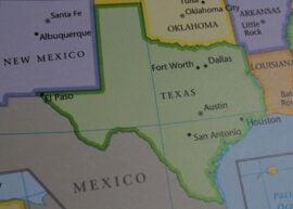 Texas on a map