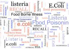 Food poisoning related terms, salmonella, e coli etc, in a word cloud