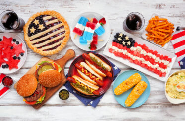 Fourth of July foods layed out on a table