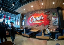 Interior of Raising Cane's restaurant