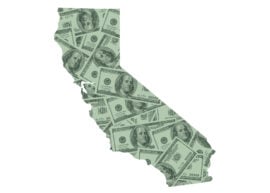 California State Map and Money, Hundred Dollar Bills
