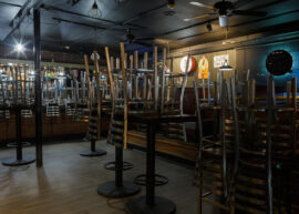 Empty small local bar and restaurant