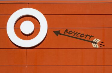 Target symbol with "Boycott" written next to it