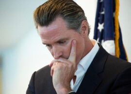 Gavin Newsom looking pensive